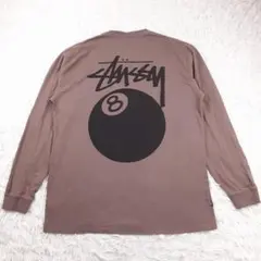 美品◎Stussy ステューシー ロングTシャツ ロンT ブラウン 茶 8ボール