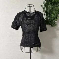 メッシュ 半袖Tシャツ ブラック 日本感性