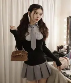 Darich シャツドッキングニットミニワンピース ダーリッチ