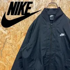 送料無料 ナイキ 刺繍ロゴ 人気 モノトーン ゆるだぼ00s ナイロンジャケット