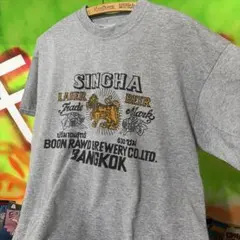 SINGHA BEER ビール 企業 タイ グレー Tシャツ ヘビーオンスのサムネイル