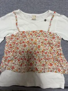 プティマイン　120 半袖 花柄トップス