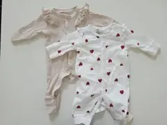 【使用少】H&M ベビー 1-2M ロンパース オーガニックコットン セット