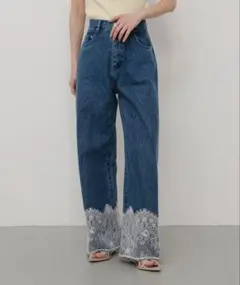 レースドッキングデニムパンツ　SENSE OF PLACEのサムネイル