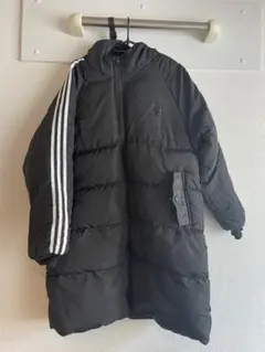 adidas アディダス フード付きブラックダウンコート 2XL