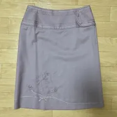 【美品】chaber ビーズ刺繍スカート　40サイズ