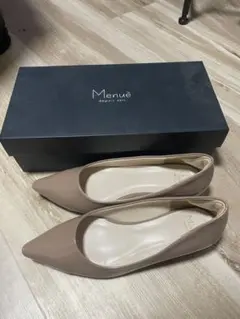 menue 痛くない幅広 ヒールパンプス グレーブラウン 24cm