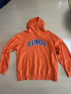 ILLINOISロゴ フード付きパーカー オレンジ