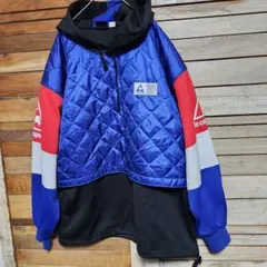 ルコック キルティングレイヤードパーカー L 古着 ヴィンテージ スポーツ