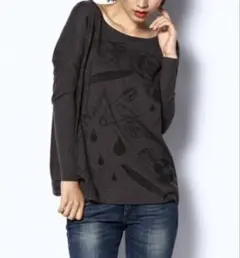 新品★55DSLフィフティファイブディーゼルトップス薔薇と安全ピンチャコールS