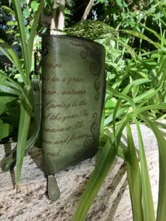 未使用【ハンドメイド|長財布】手染め グリーン系