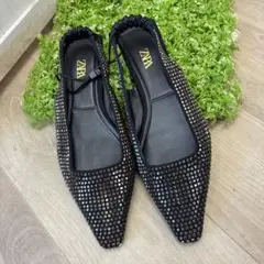 ZARA ブラック スパンコール ミュール　サイズ35のサムネイル