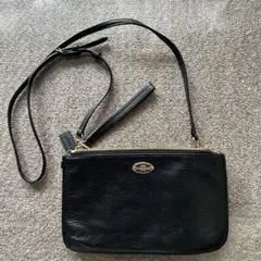 COACH（コーチ）ショルダーバッグ ブラック レザー ターンロック