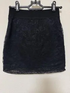 【H&M】総レース タイトミニスカート ブラック 黒 XS〜S EUR34のサムネイル