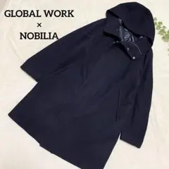 グローバルワーク✩NOBILIA コラボ シンプルコート フーディー M 羽織