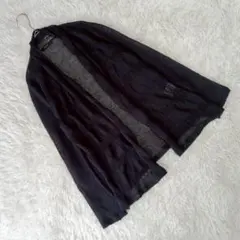 『コムサイズム』 (L) リネンボタンレスシアーカーディガン ショールカラー