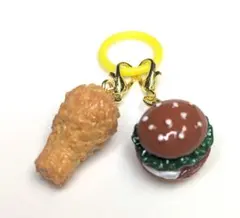 フライドチキンとハンバーガーのミニチュアチャームセット❤️アンブレラマーカー