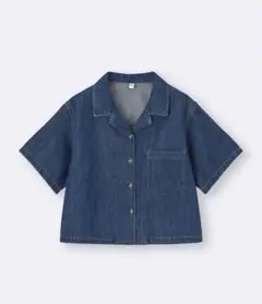 GU デニムオープンカラーシャツ 半袖 ブルー サイズSのサムネイル