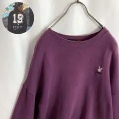 古着 プレイボーイ RHD スウェット ワンポイント刺繍ロゴ パープル 紫色L