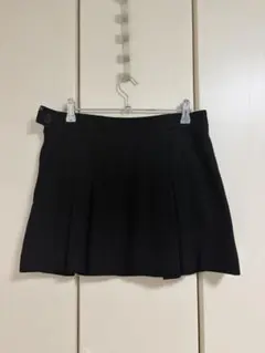 ブラック 黒 ミニプリーツスカート