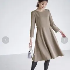 ロペピクニック　プレミアムフィール ベルト付きフィットアンドフレアワンピース