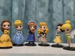 ディズニー キューポスケット フィギュア 6体 セット プリンセス まとめ売り