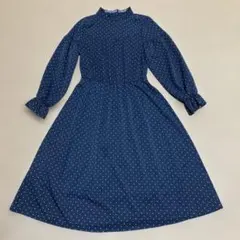C2 February ドット柄ワンピース　ネイビー　Mサイズ