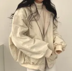 ✴︎大人気商品✴︎ ボアブルゾン　ホワイト　リバーシブル　秋冬アウター　ポケット