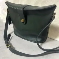 希少✨オールドコーチ ショルダーバック ドイツホック USA製 グリーン レザー