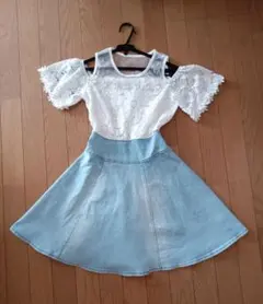 花柄レース ワンピース150