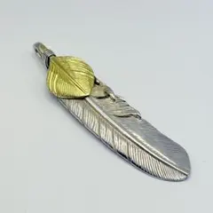 TADY & KING ハート上銀金縄ターコイズ 特大フェザー ペンダントトップ