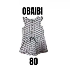【OBAIBI オバイビ】美品　ロンパース　オールインワン　孔雀　キッズ　80のサムネイル