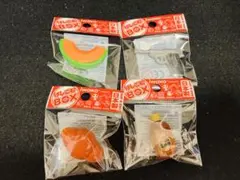 おもしろ消しゴム　食べ物 ４個セット バターロール メロン コーヒーミルク 拳銃