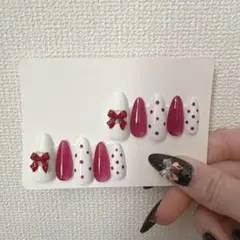 リボンデザイン ネイルチップセット