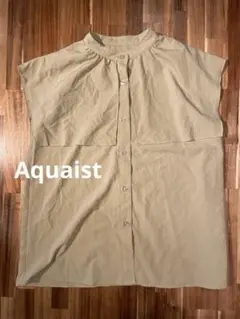 Aquaist ブラウス　ベージュ ノースリーブシャツ オーバーサイズ