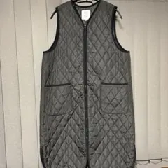 しまむらSEASON REASON キルティングロングベスト 黒 M 新品同様