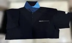 MOVE SPORT 黒ポロシャツ 青い襟