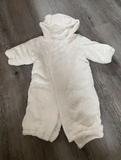 ホワイト フリース フード付きアウター50~70サイズ