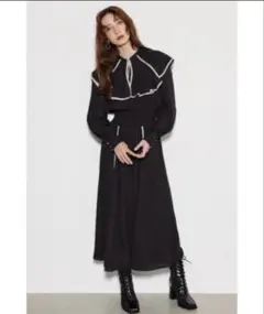 rienda パイピングフラワー ワンピース