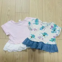 GAP キッズ 女の子Tシャツ 2枚セット レース裾　18-24 months