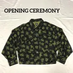 【オープニングセレモニー】ジャケット　花柄　総柄　春アウター　ブラック