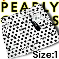 新品 1 定価29,700円 パーリーゲイツ ドット×ロゴ柄 スカート ホワイト