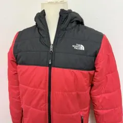 ノースフェイス 中綿ジャケット XL 赤黒 フード付き 防寒アウター k-66