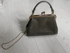 レトロガール　グリーンバック　クロコダイル風 ハンドバッグ　ショルダーバッグのサムネイル