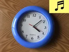 青いクオーツ掛時計 直径約20cm ジャンク部品取り　60サイズ以上の品同梱0円