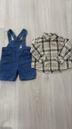 POLO baby サロペット⭐︎チェックシャツセット　80㎝ ポロベビー