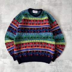 スコットランド製　pitlochry　ニットセーター　クレイジー　ウール100%