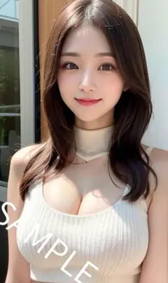 AI美女　AIグラビア　ニットH036（写真2L版）