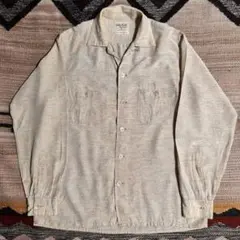 50s 60s Manhattan シルクレーヨン　ギャバシャツ　カスリ　ネップ
