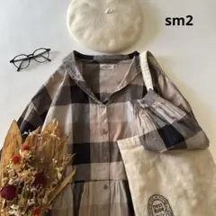 b858＊ サマンサモスモス ショールカラー コットンリネン シャツワンピース